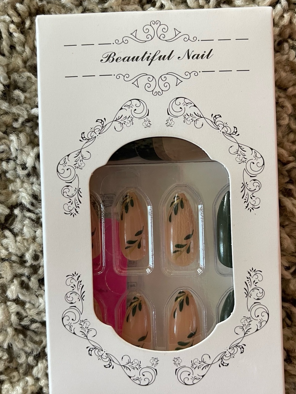 Women’s Press-On Nail Set - Pink, Nude & Green